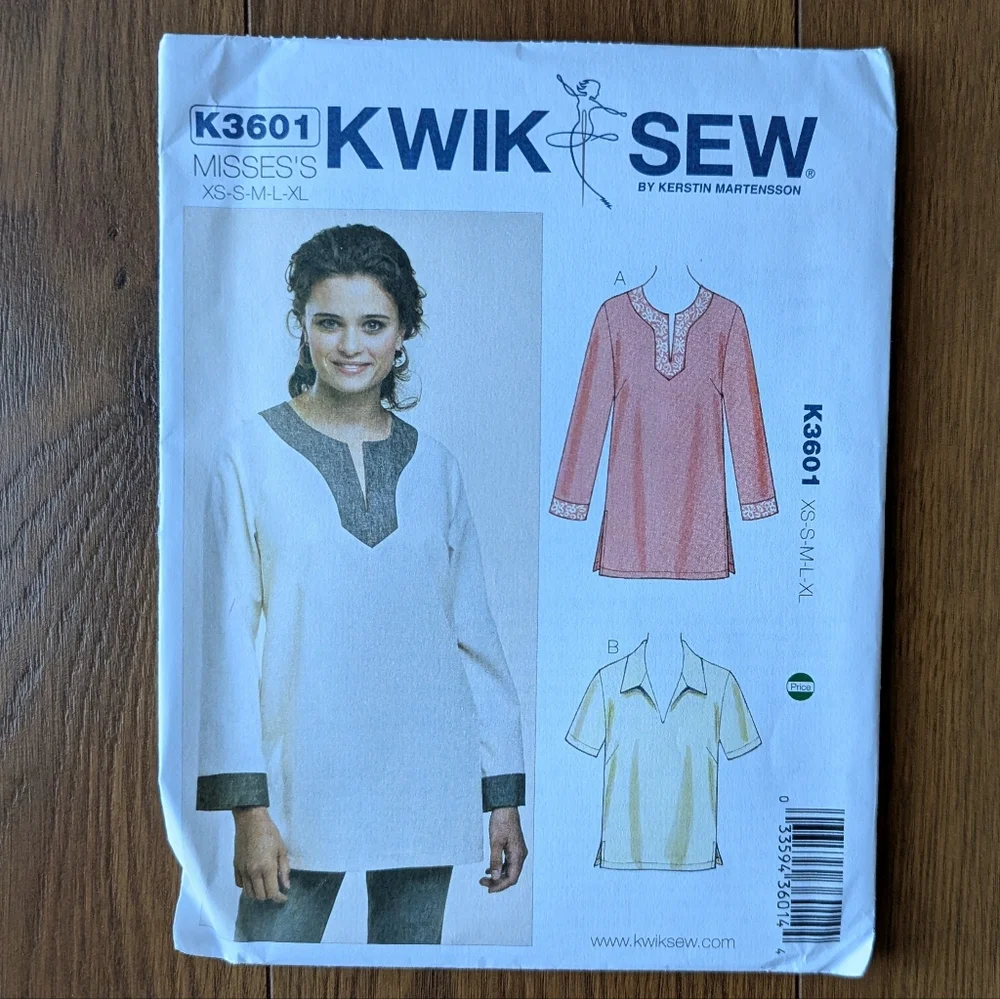 Kwik Sew K3601 Misses XS-XL Tunic Patterns UNCUT NEWPattern BOGO DEAL